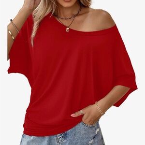 SET of FOUR: assorted colors Women's sexy Off-Shoulder tee